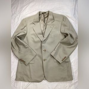 Vtg Mens Orvis Tailored In USA Khaki Tan Blazer‎ Jacket 42L 42 Long
